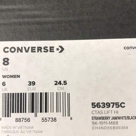 Converse CTAS PLATFORM HIGH TOP BRAND NEW - Picture 15 of 16